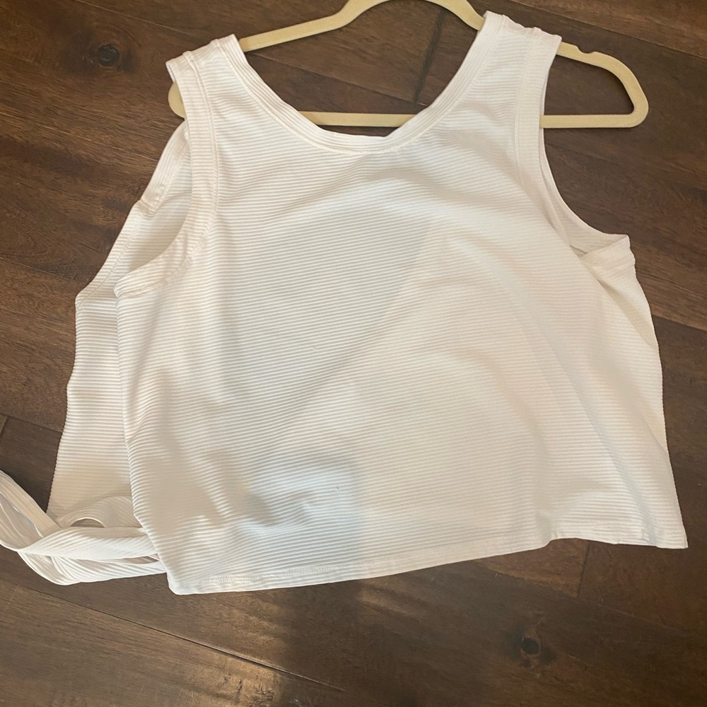 CALIA by Carrie Underwood Ribbed White Tank Top